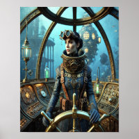 Poster Steampunk 34, Le Navigateur Submersible