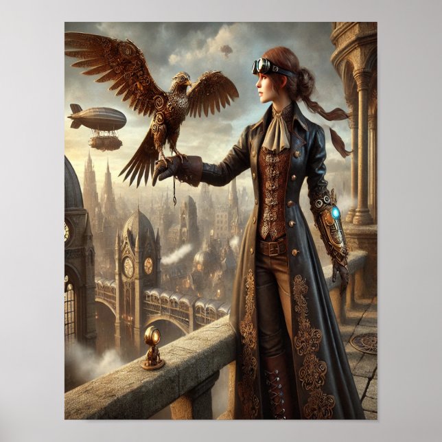 Poster Steampunk 37, Le Falconer mécanique (Devant)