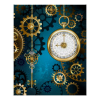 Steampunk Arrière - plan turquoise avec Gears