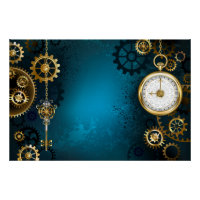 Steampunk Arrière - plan turquoise avec Gears