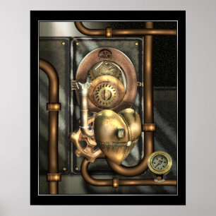 Poster Steampunk au coeur