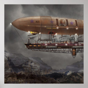Poster Steampunk - Blimp - Airship Maximus