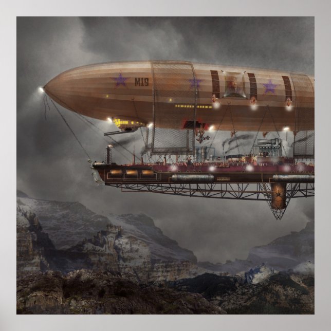 Poster Steampunk - Blimp - Airship Maximus (Devant)