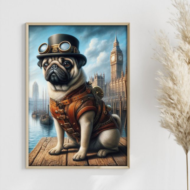 Poster Steampunk Carlin Surreal Art Old London Docks (Créateur téléchargé)