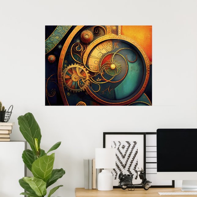Poster Steampunk Clockwork Abstract Design (Bureau à domicile)