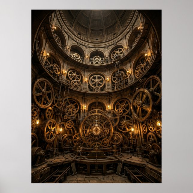 Poster Steampunk Clockwork Machine Hall (Devant)