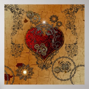 Poster Steampunk, coeur génial