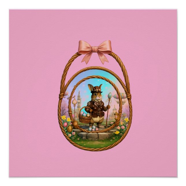 Poster Steampunk Easter Bunny In Frame (Devant)