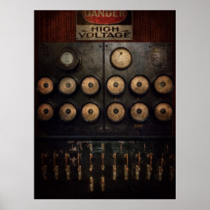 Poster Steampunk - Électrique - Centre de puissance