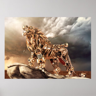 Poster SteamPunk GOLD LEON