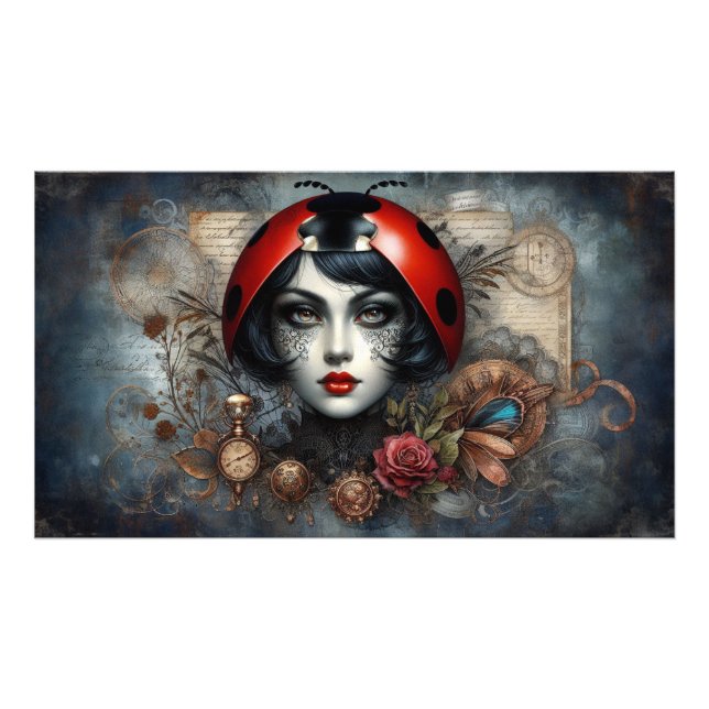 Poster Steampunk gothique LadyBug Wall Art (Devant)