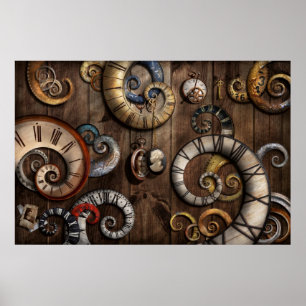 Poster Steampunk - Horloge - Time Machine