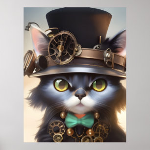 Poster Steampunk Kitten