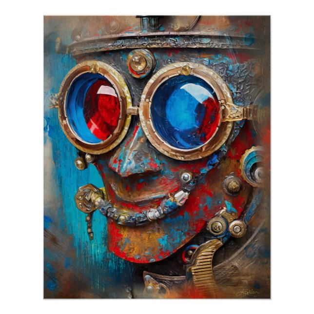 Poster Steampunk Le Portrait De L'Homme Tin (Devant)