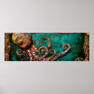 Poster Steampunk - L'histoire du Kraken