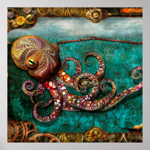 Poster Steampunk - L'histoire du Kraken