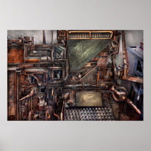 Poster Steampunk - machine - tous les cloches et