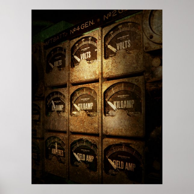 Poster Steampunk - Naval - Électrique - Réseau électrique (Devant)