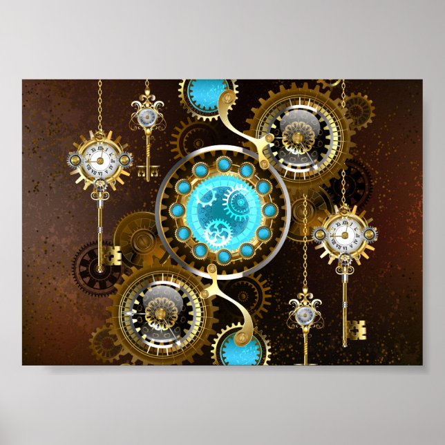 Poster Steampunk Rusty Background (Devant)