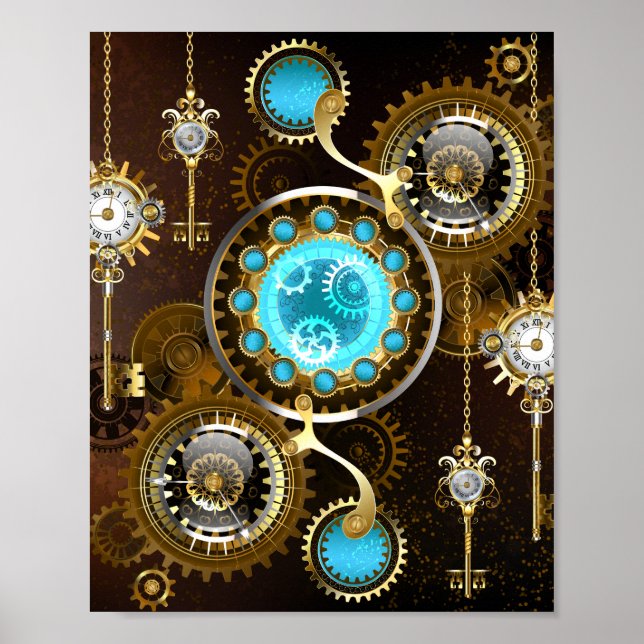Poster Steampunk Rusty Background (Devant)