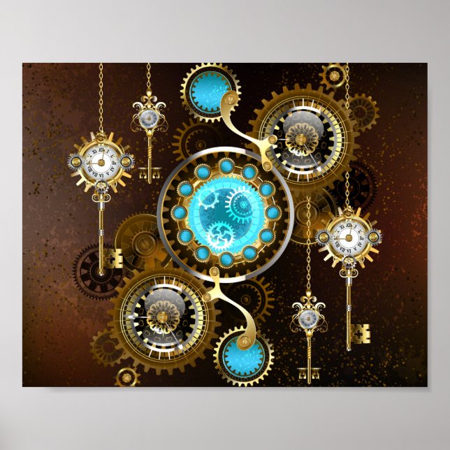 Poster Steampunk Rusty Background (Devant)