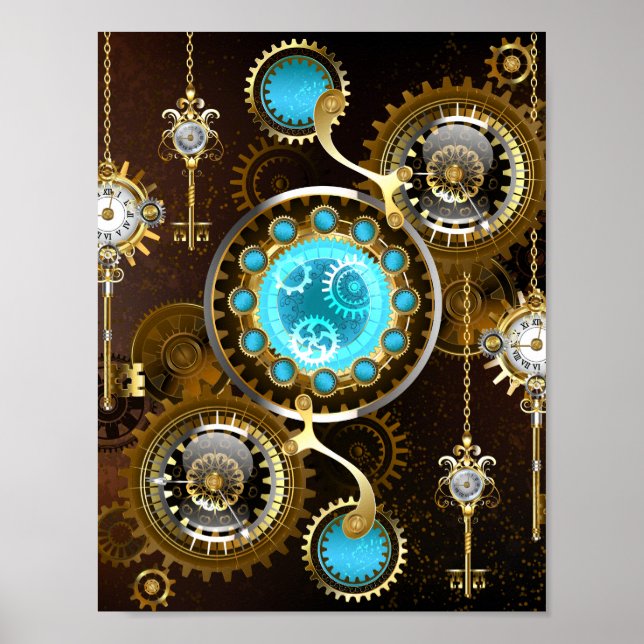 Poster Steampunk Rusty Background (Devant)