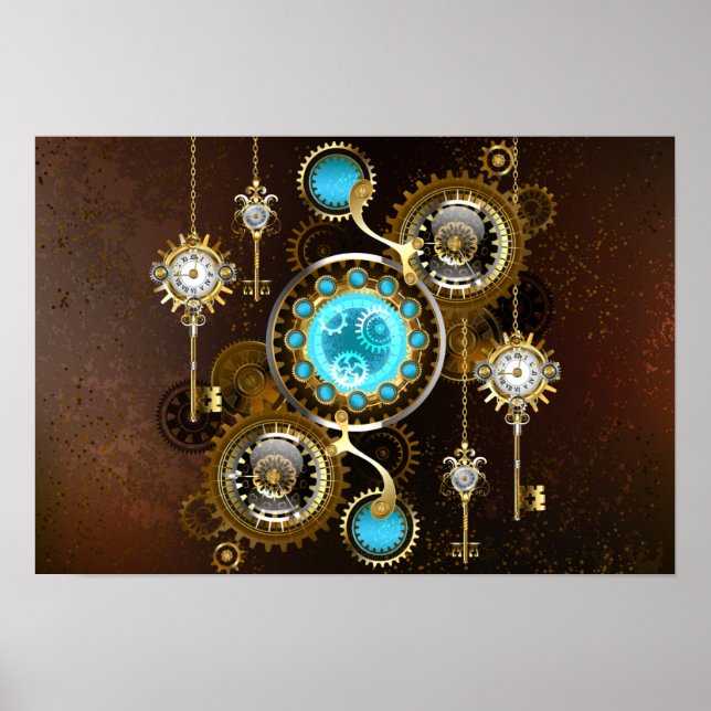 Poster Steampunk Rusty Background (Devant)