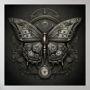 Poster Steampunk Serenity - Art numérique papillon
