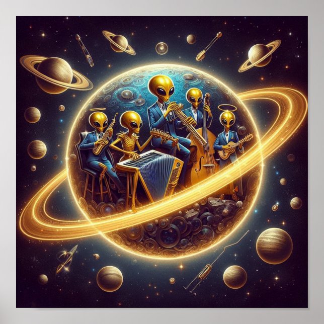 Poster Steampunk Space Aliens Band Of Five (Devant)