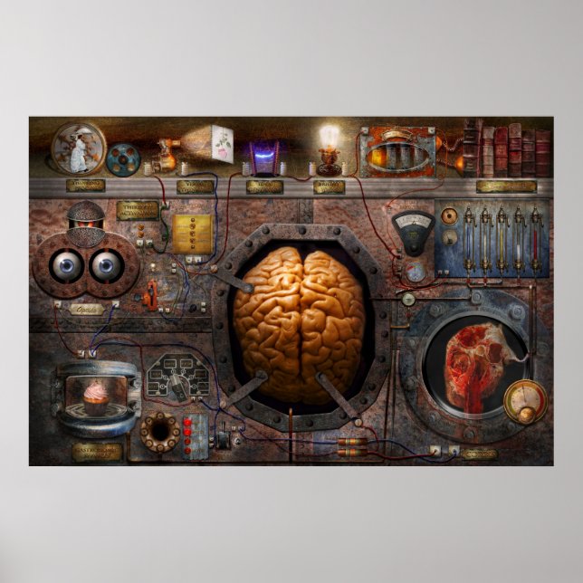 Poster Steampunk - surcharge d'informations (Devant)