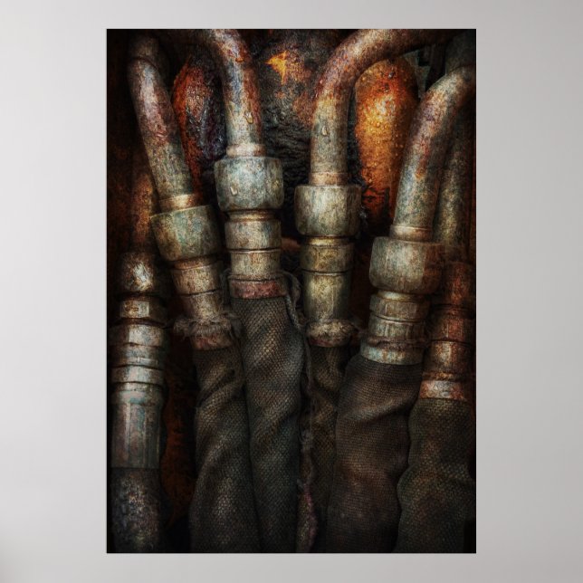 Poster Steampunk - Tubes (Devant)