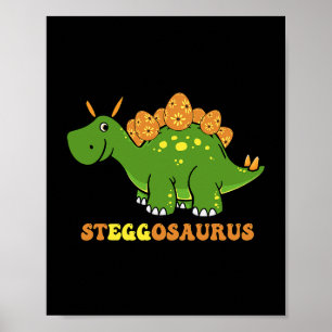 Poster Steggosaurus Egg Dinosaur Joyeux jour de Pâques Tr