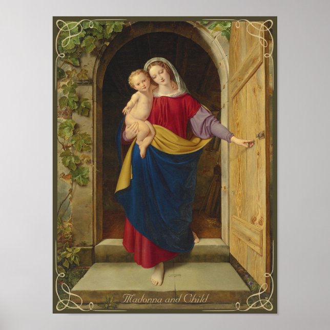 Poster Steinbrück Madonna dans la porte de l'atelier 1833 (Devant)