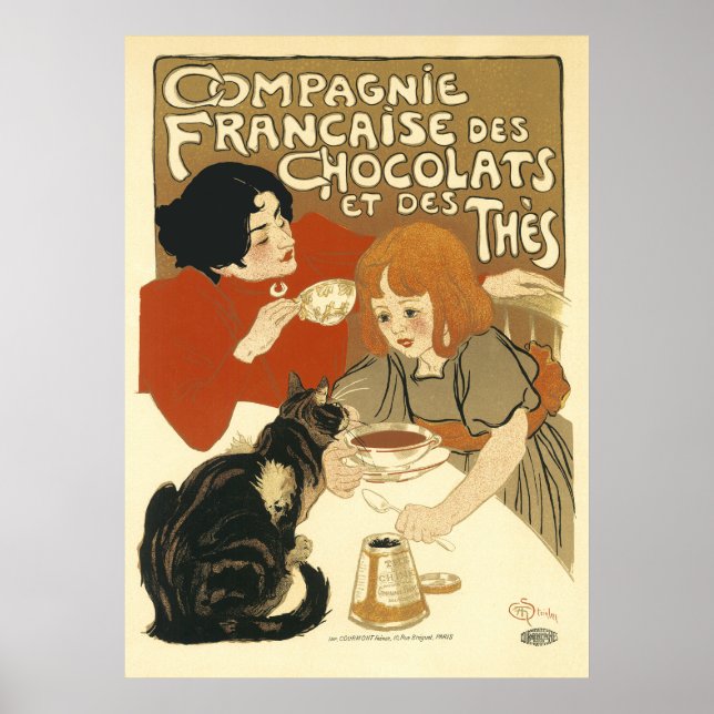 Poster Steinlen - Chats : Compagnie Francaise des Chocola (Devant)