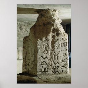 Poster Stele avec le texte d'une loi sacrée