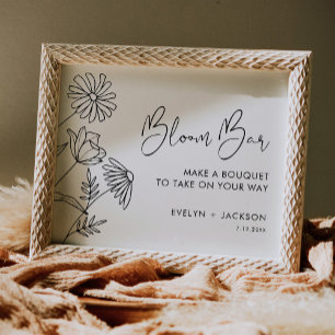 Poster STELLA Bloom Bar, Flower Bar, panneau do-it-yourse