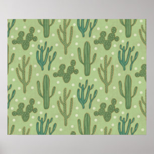 Poster Step de Southwest   Cactus Pattern