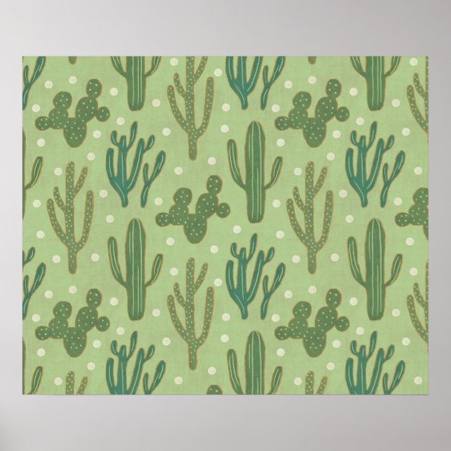 Poster Step de Southwest | Cactus Pattern (Devant)