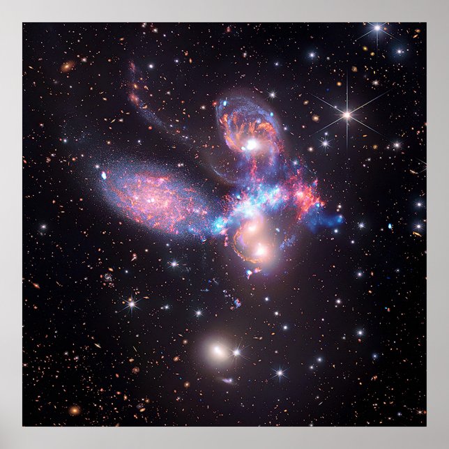 Poster Stephan's Quintet Galaxies | Hubble & JWST (Devant)