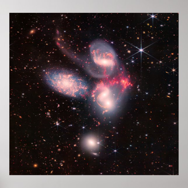 Poster Stephan's Quintet James Webb NASA pleine taille (Devant)