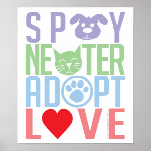 Poster Stérilisez le neutre adoptent l'amour 2