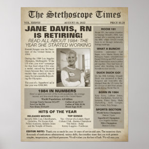 Poster Stethoscope Times 1984 pour le parti de retraite d