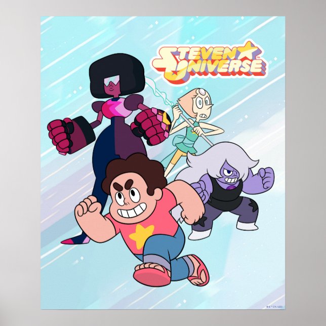 Poster Steven Universe | Crystal Gem Group Action (Devant)