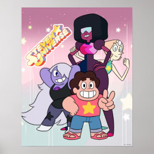 Poster Steven Universe   Pose du groupe Crystal Gem