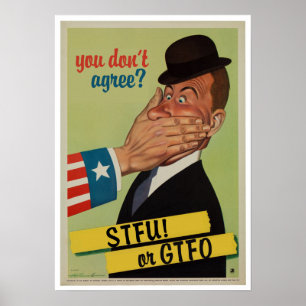 Poster STFU vintage ou GTFO