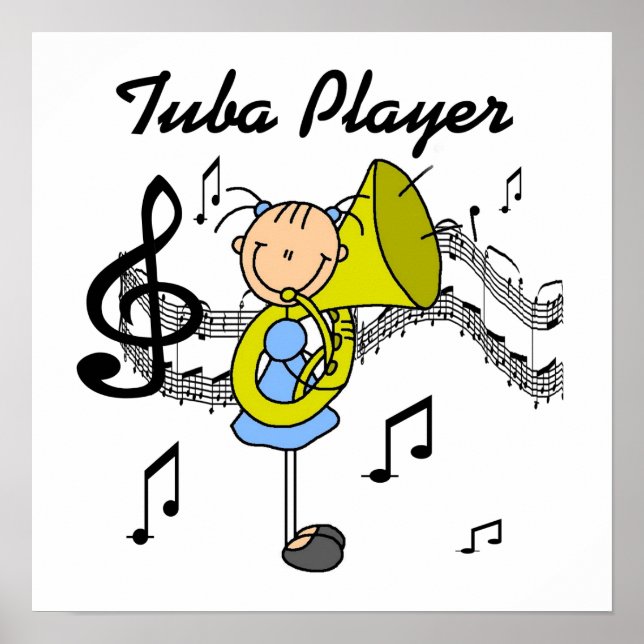 Poster Stick Figure Girl Tuba Player T-shirts et GIfts (Devant)