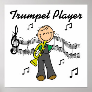 Poster Stick Figure Homme Trumpet Player T-shirts et GIft