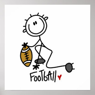 Poster Stick Figure T-shirts et cadeaux de base de footba
