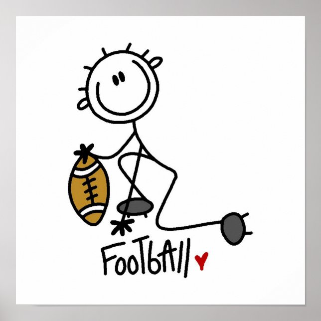Poster Stick Figure T-shirts et cadeaux de base de footba (Devant)