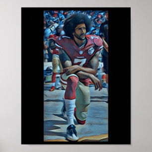 Poster Sticker à genoux Colin Kaepernick